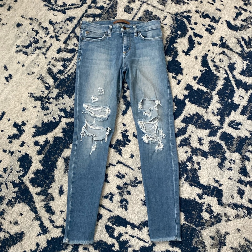Joe’s Jeans - skinny, ankle length, distressed, fray hem